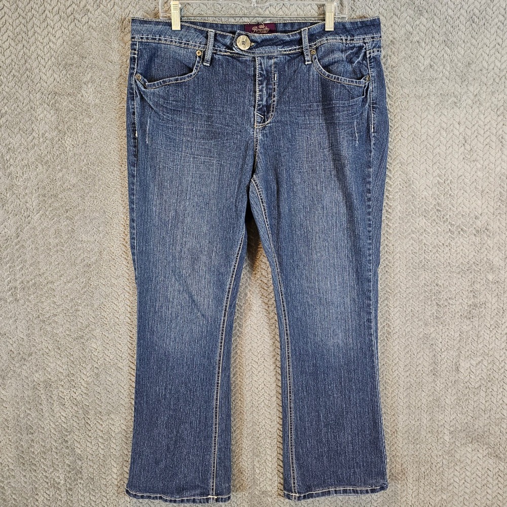 Western Cowgirl Bootcut Jeans Womens Size 14 Medium Wash Embroidered Flap Pocket